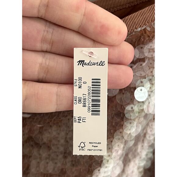 Madewell Sequin High Waisted Midi Pencil Skirt Fallen Timber N0100 Women 0 NWT - Picture 11 of 14